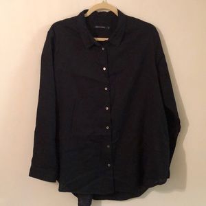 Black size XL cotton button up long sleeve shirt